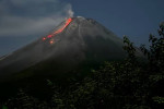 Yogyakarta Volcano : Mount Merapi Lava Flow View from Turgo Hill