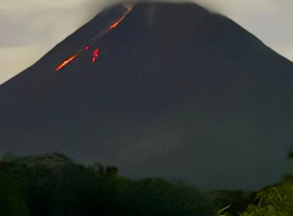 Yogyakarta Volcano : Mount Merapi Lava Flow View from Turgo Hill
