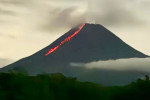 Yogyakarta Volcano : Mount Merapi Lava Flow View from Turgo Hill