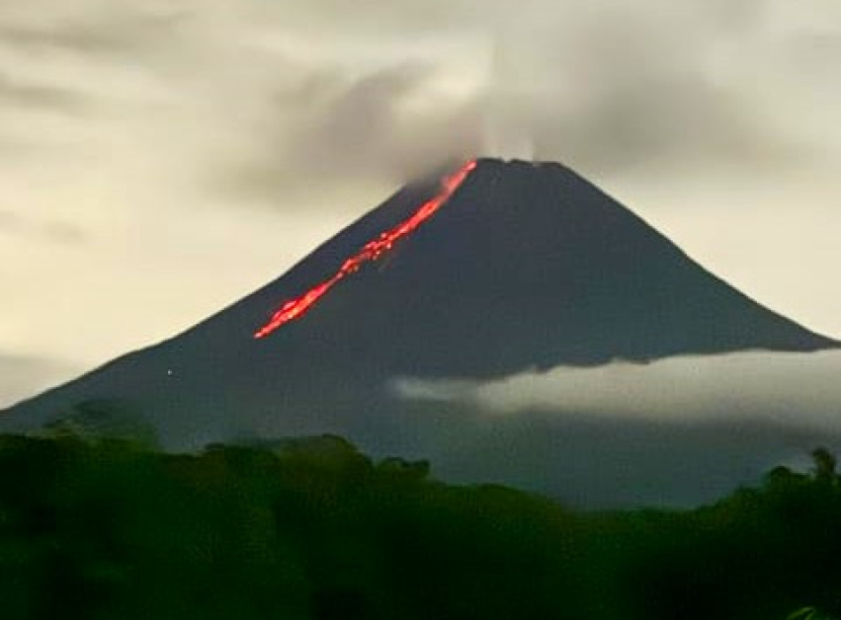 Yogyakarta Volcano : Mount Merapi Lava Flow View from Turgo Hill