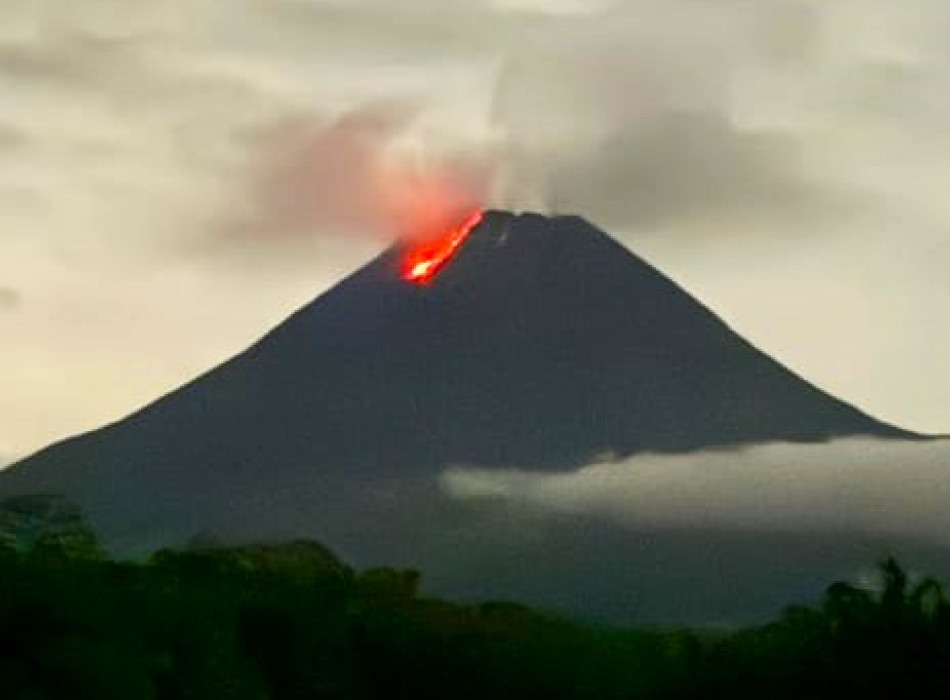 Yogyakarta Volcano : Mount Merapi Lava Flow View from Turgo Hill