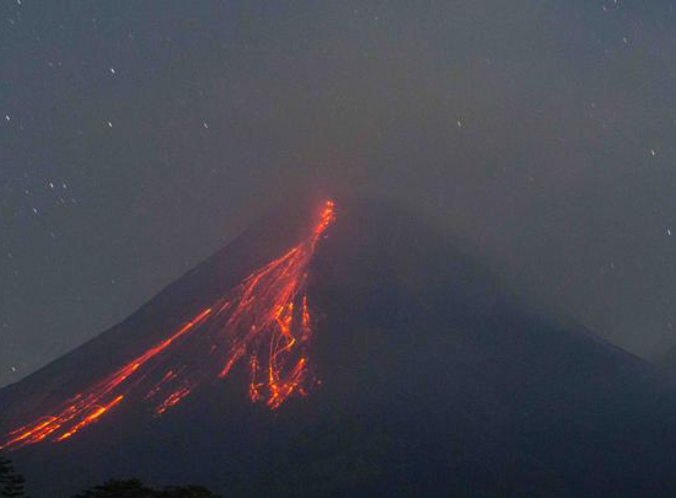Yogyakarta Volcano : Mount Merapi Lava Flow View from Turgo Hill