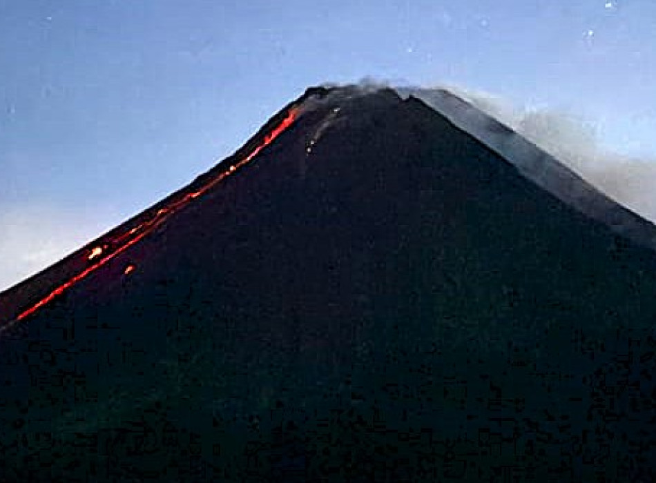 Mount Merapi Night Lava Flow