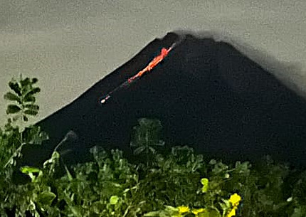 Mount Merapi Night Lava Flow