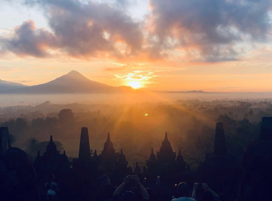 Sunrise at Borobudur Temple