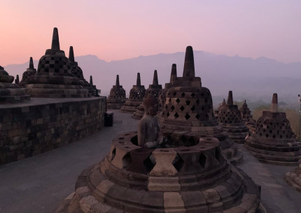 Sunrise at Borobudur and Prambanan